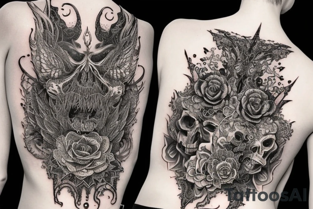 Necromancer Woman Intense Elaborate Intricate Comprehensive Detailed Gorgeous Vibrant tattoo idea