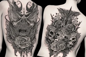 Necromancer Woman Intense Elaborate Intricate Comprehensive Detailed Gorgeous Vibrant tattoo idea