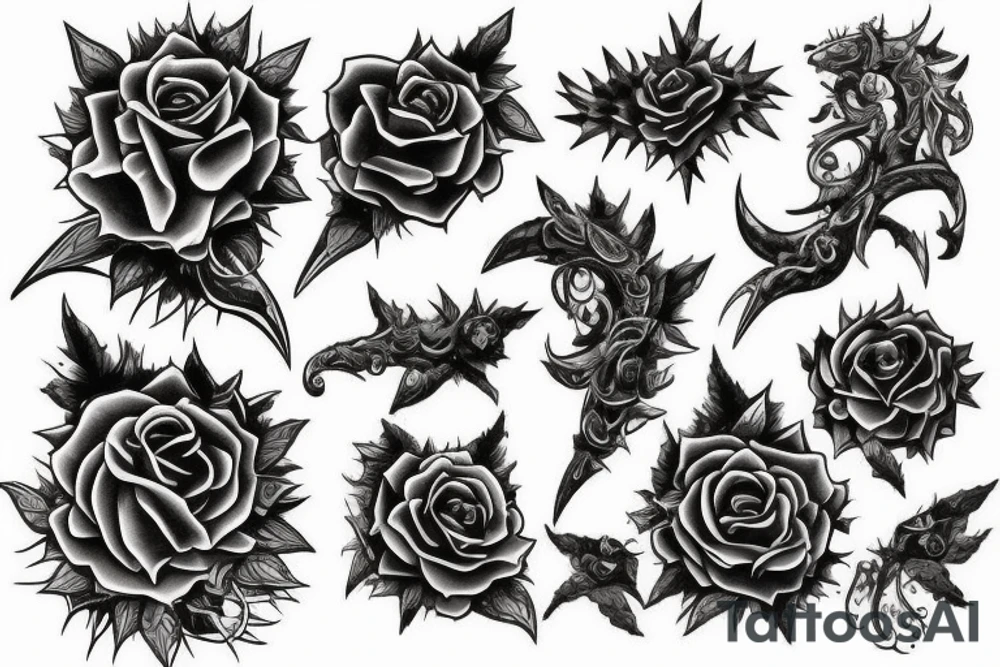 Thorns Thorns Smokey Grim Detailed Elaborate Comprehensive Intricate Ornate Vicious tattoo idea