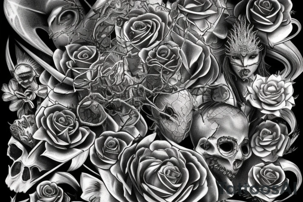 Thorns Thorns Smokey Grim Detailed Elaborate Comprehensive Intricate Ornate Vicious tattoo idea