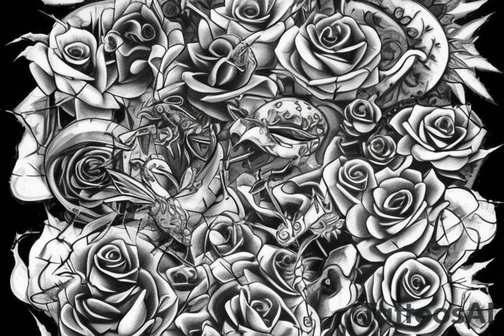 Thorns Thorns Smokey Grim Detailed Elaborate Comprehensive Intricate Ornate Vicious tattoo idea