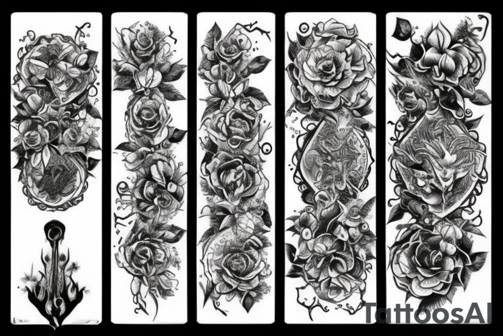 Thorns Thorns Smokey Grim Detailed Elaborate Comprehensive Intricate Ornate Vicious tattoo idea