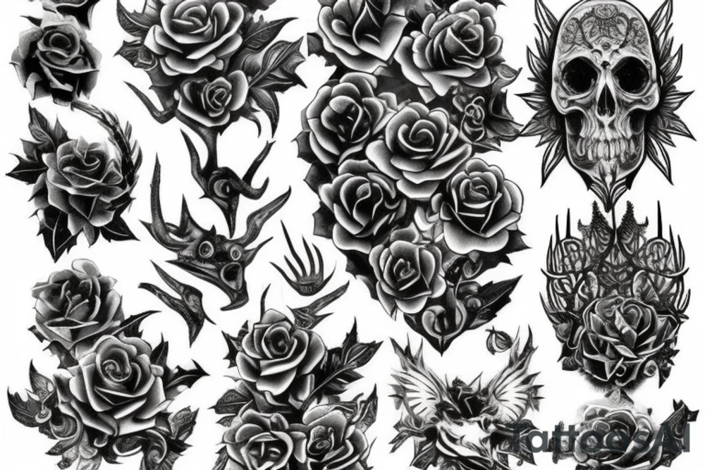 Thorns Thorns Smokey Grim Detailed Elaborate Comprehensive Intricate Ornate Vicious tattoo idea