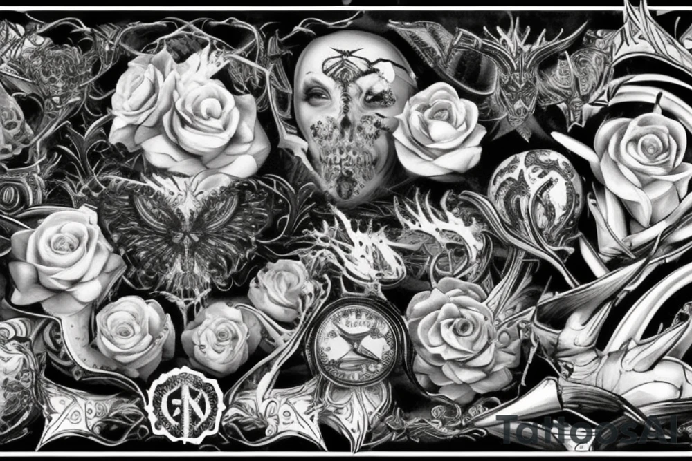 Thorns Thorns Smokey Grim Detailed Elaborate Comprehensive Intricate Ornate Vicious tattoo idea