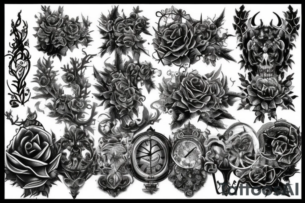 Thorns Thorns Smokey Grim Detailed Elaborate Comprehensive Intricate Ornate Vicious tattoo idea