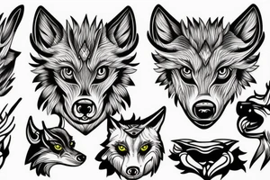 3 eyed wolf with demon horns tattoo idea