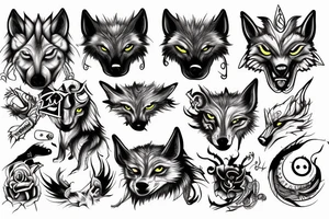 3 eyed wolf with demon tattoo idea