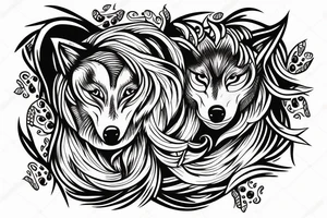3 eyed wolf with demon tattoo idea