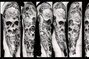 Skulls with guns tattoo idea