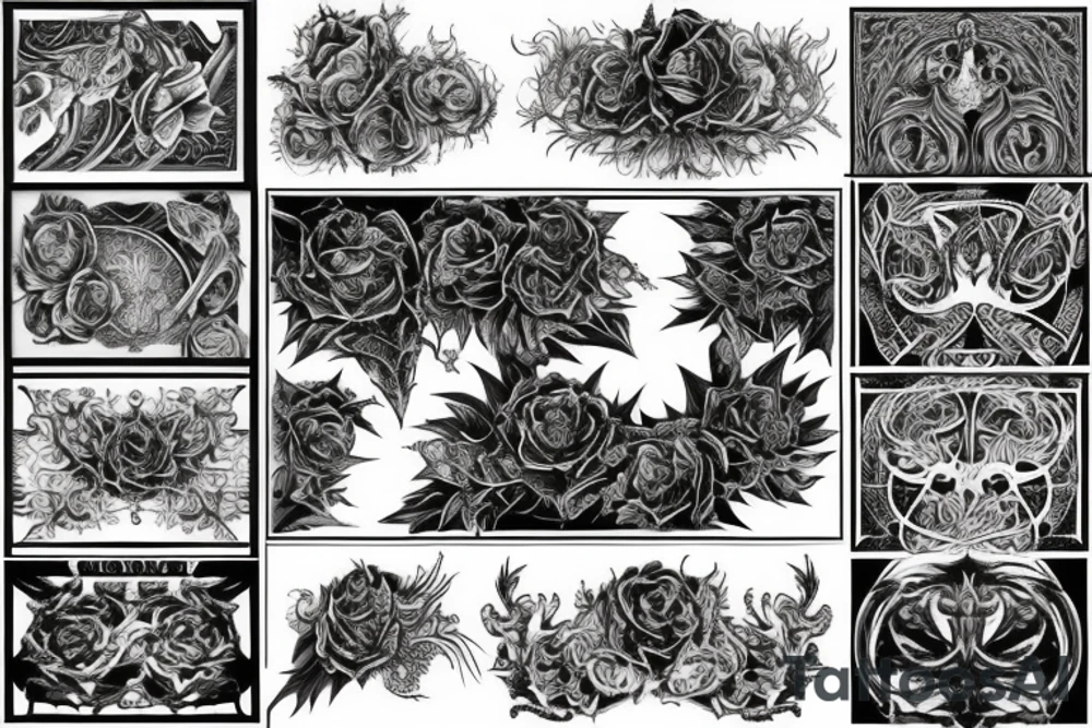 Thorns Thorns Smokey Grim Detailed Elaborate Comprehensive Intricate Ornate Vicious tattoo idea