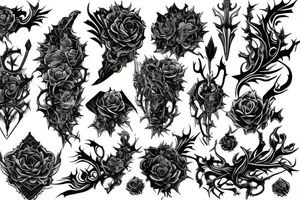 Thorns Thorns Smokey Grim Detailed Elaborate Comprehensive Intricate Ornate Vicious tattoo idea
