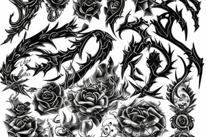 Thorns Thorns Smokey Grim Detailed Elaborate Comprehensive Intricate Ornate Vicious tattoo idea
