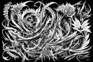 Thorns Thorns Smokey Grim Detailed Elaborate Comprehensive Intricate Ornate Vicious tattoo idea