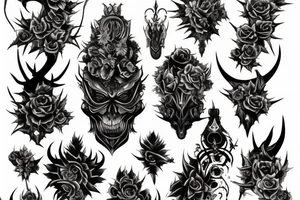 Demoness Thorns Smokey Grim Detailed Elaborate Comprehensive Intricate Ornate Vicious tattoo idea