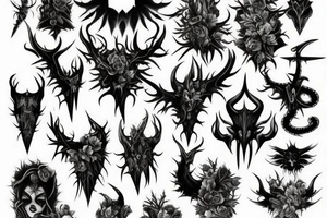 Demoness Thorns Smokey Grim Detailed Elaborate Comprehensive Intricate Ornate Vicious tattoo idea