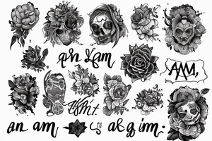 A drawing that describes the sentence “As I Am” tattoo idea
