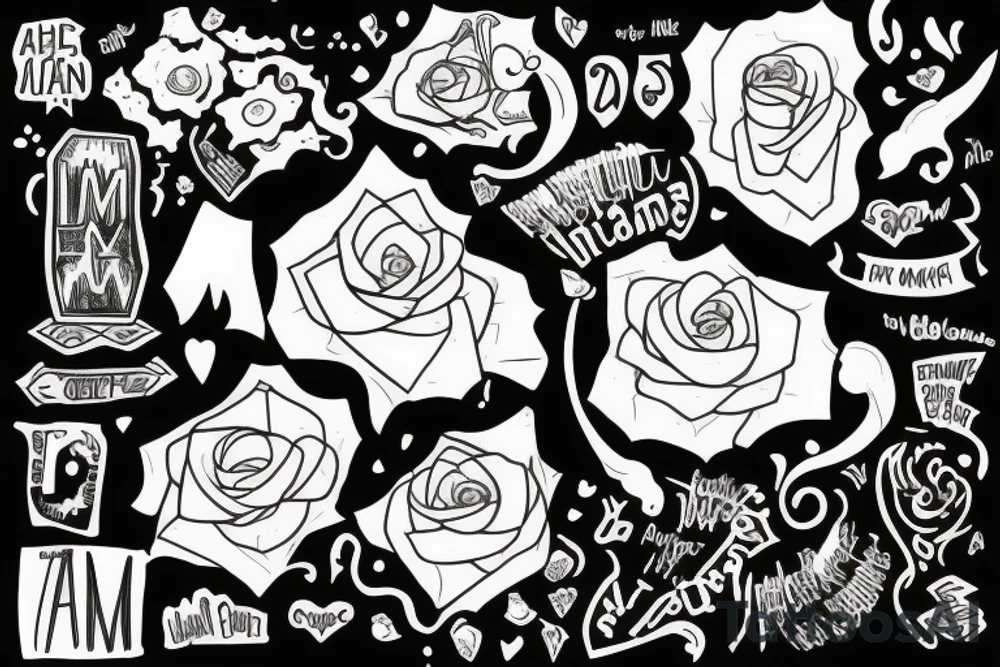 A drawing that describes the sentence “As I Am” tattoo idea