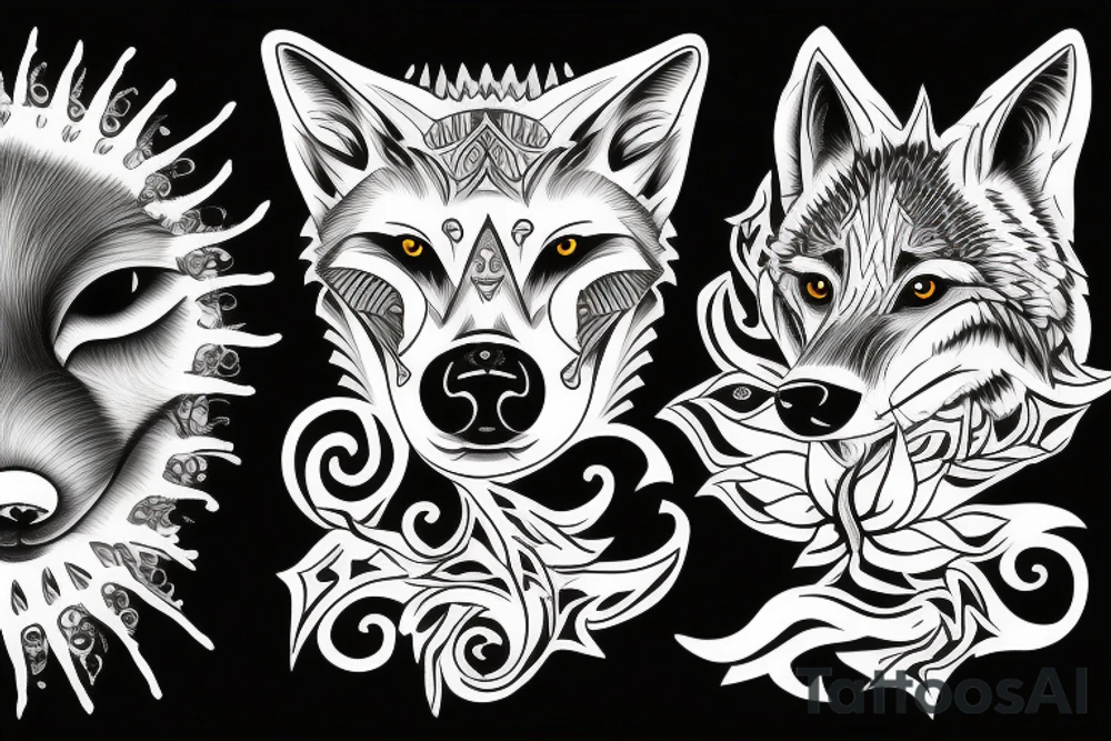 Wolf with 3 eyes tattoo idea