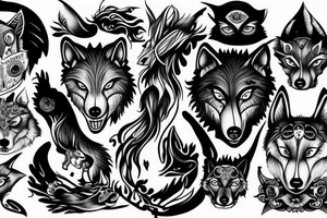 Wolf with 3 eyes tattoo idea