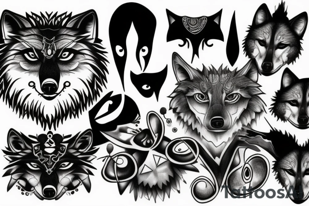 Wolf with 3 eyes tattoo idea