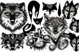 Wolf with 3 eyes tattoo idea