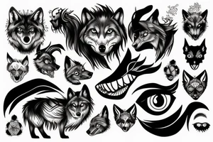 Wolf with 3 eyes tattoo idea
