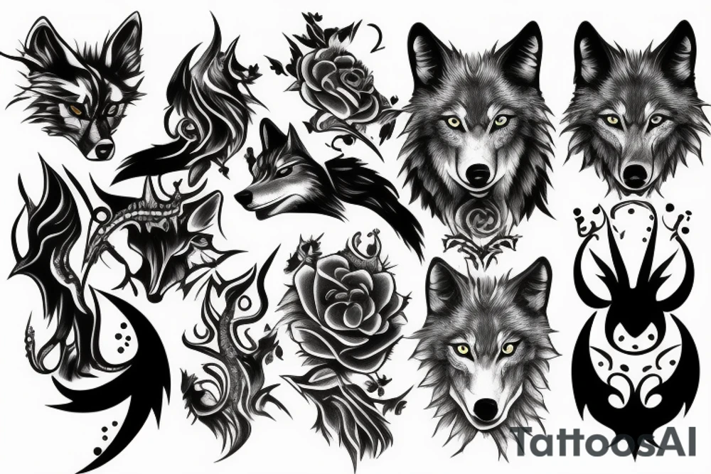 Wolf with 3 eyes tattoo idea