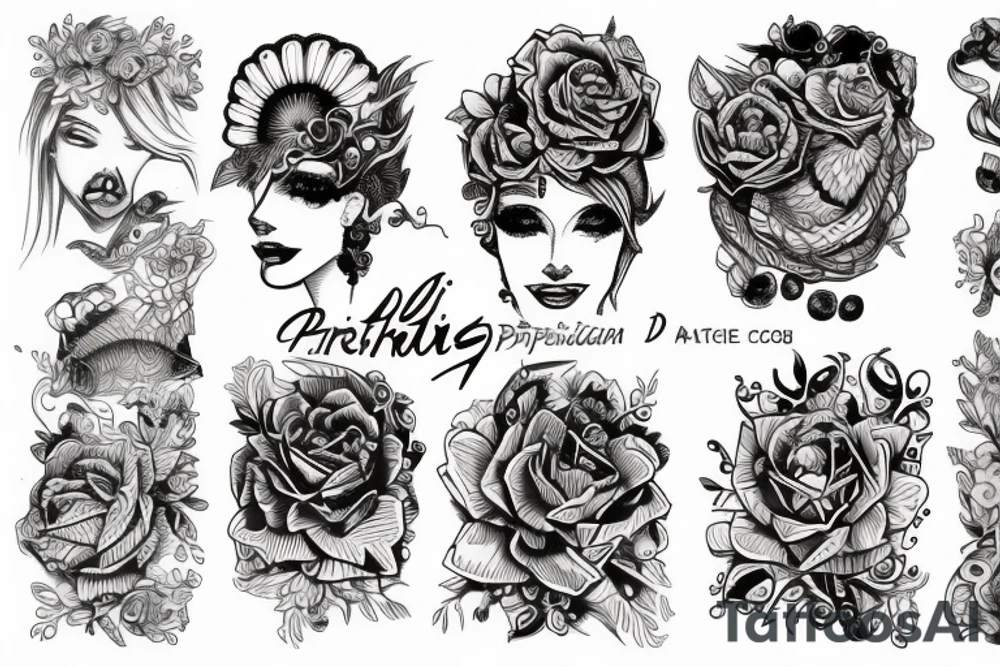 Чёрная подложка рукав tattoo idea