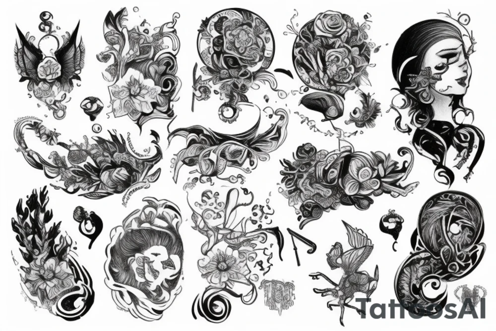 Чёрная подложка рукав tattoo idea