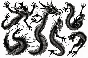 Blackwork arm dragon tattoo idea