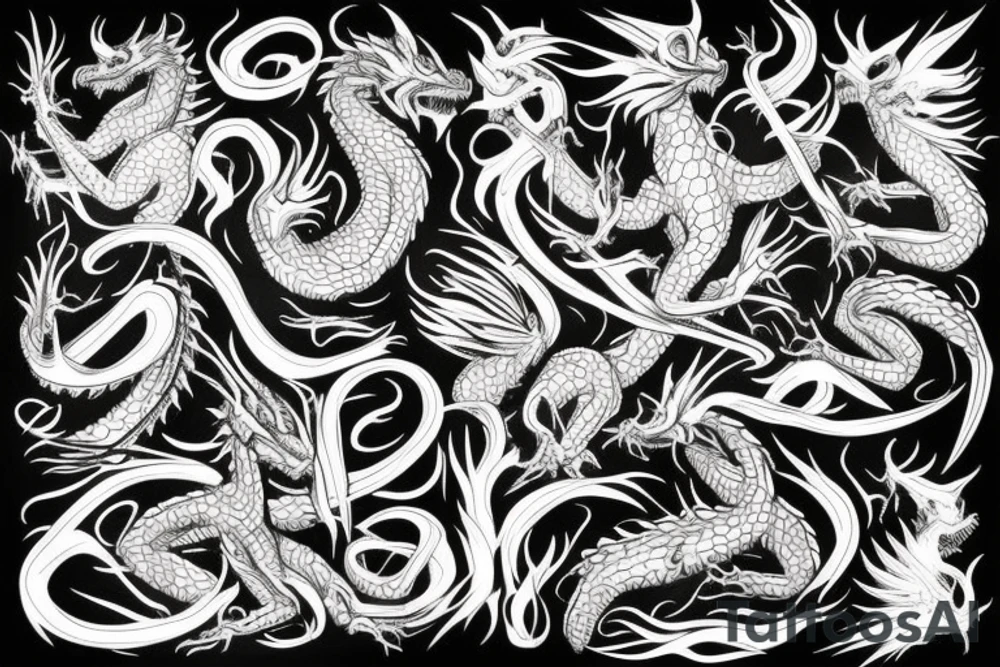 Blackwork arm dragon tattoo idea