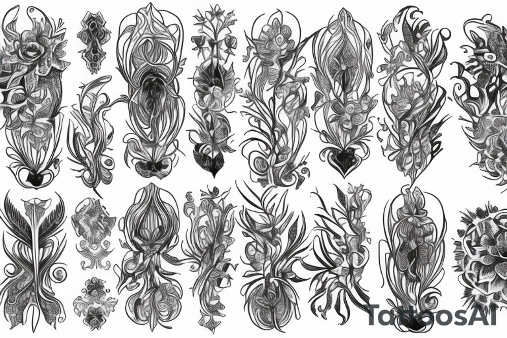 black work sleeve Cluster amaryllis's tattoo idea