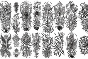 black work sleeve Cluster amaryllis's tattoo idea