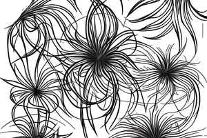 sleeve spider lily blackwork tattoo idea