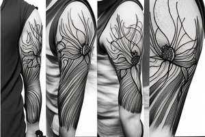 sleeve spider lilies blackwork tattoo idea