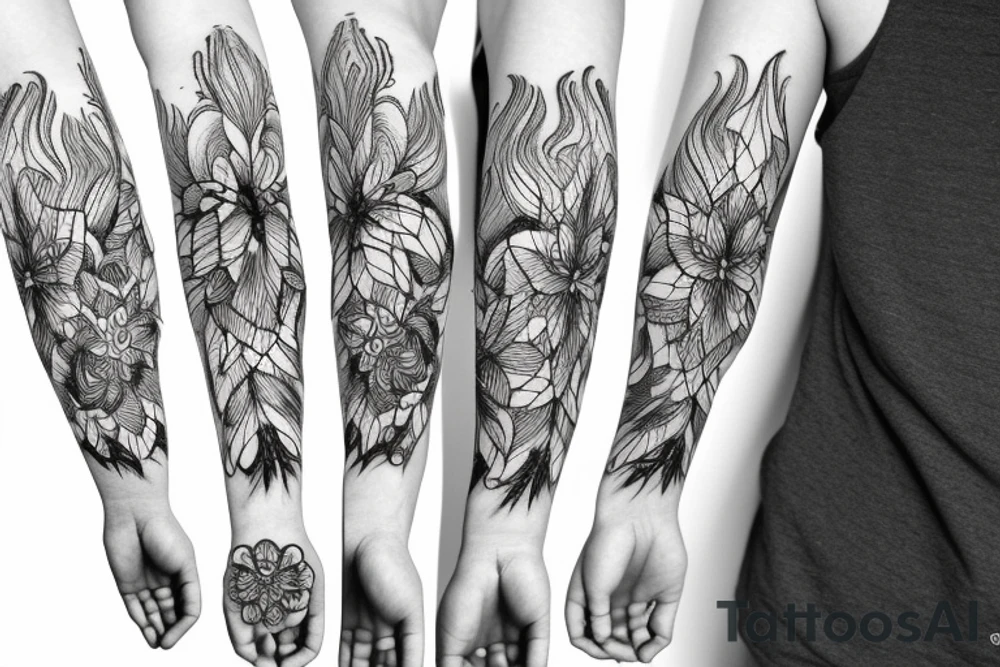 sleeve sketch lycoris flowers blackwork tattoo idea sleeve sketch lycoris flowers blackwork tattoo idea