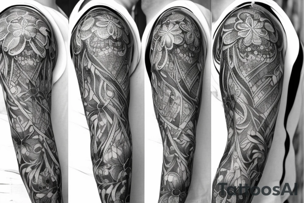 sleeve sketch lycoris flowers blackwork tattoo idea sleeve sketch lycoris flowers blackwork tattoo idea