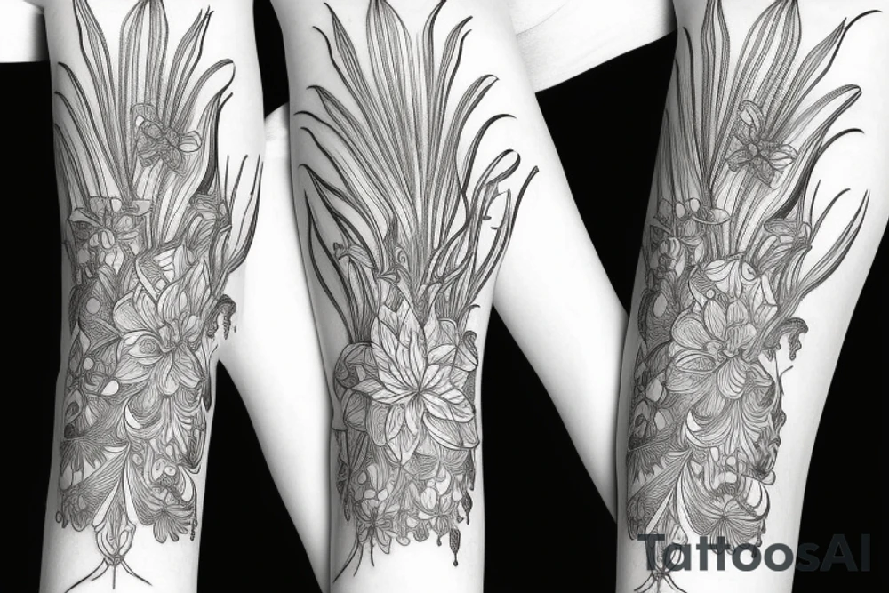 sleeve sketch lycoris flowers blackwork tattoo idea sleeve sketch lycoris flowers blackwork tattoo idea
