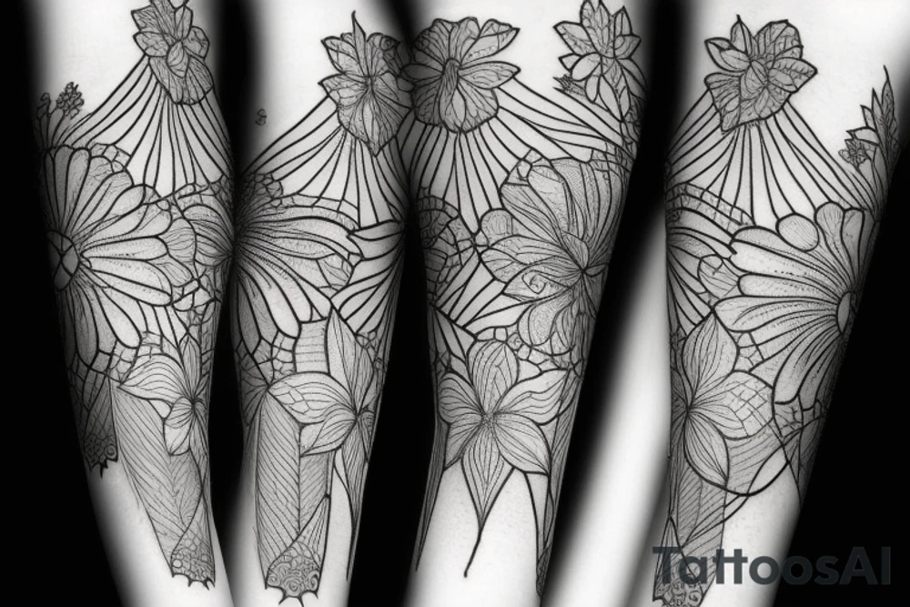 sketch blackwork sleeve lycoris flowers tattoo idea sketch blackwork sleeve lycoris flowers tattoo idea