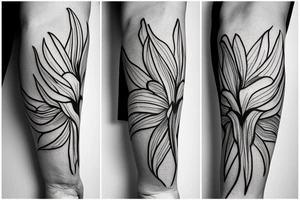 sketch blackwork sleeve white spider lilies on black background tattoo idea