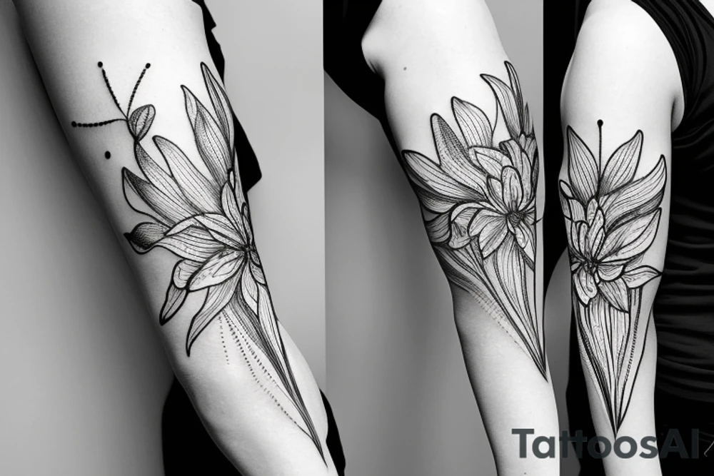 sketch blackwork sleeve white spider lilies on black background tattoo idea sketch blackwork sleeve white spider lilies on black background tattoo idea