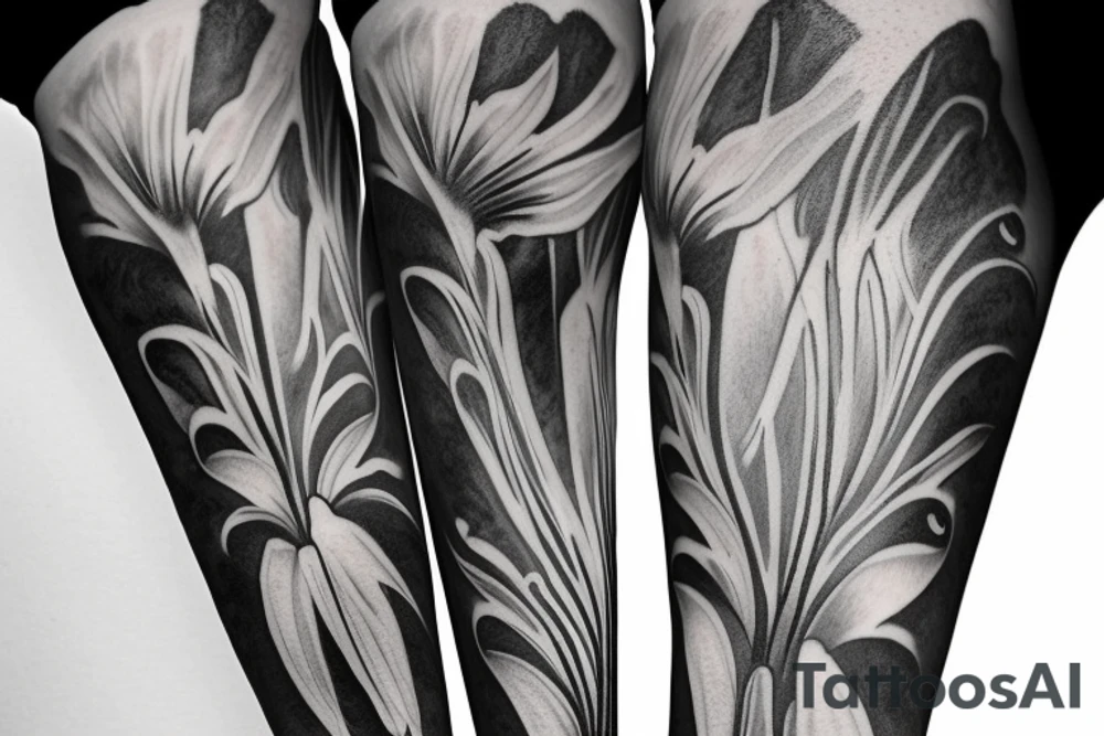 sketch blackwork sleeve white spider lilies on black background tattoo idea sketch blackwork sleeve white spider lilies on black background tattoo idea