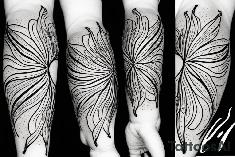 black background sketch sleeve white spider lilies tattoo idea
