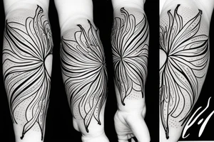black background sketch sleeve white spider lilies tattoo idea