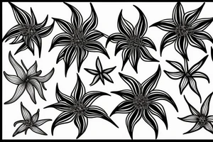 spider lilies on black sketch tattoo idea