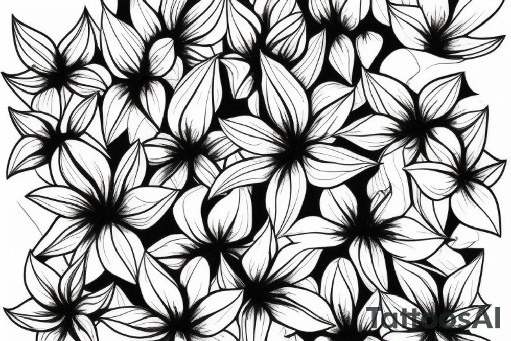 Cluster amaryllis on black sketch tattoo idea