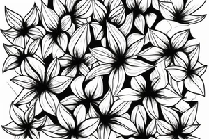 Cluster amaryllis on black sketch tattoo idea