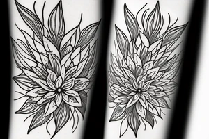Cluster amaryllis on black sketch sleeve tattoo idea