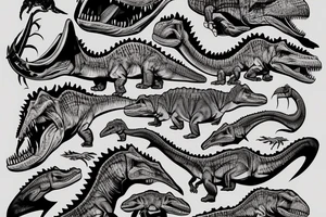 Dinosaurs and monster jam tattoo idea