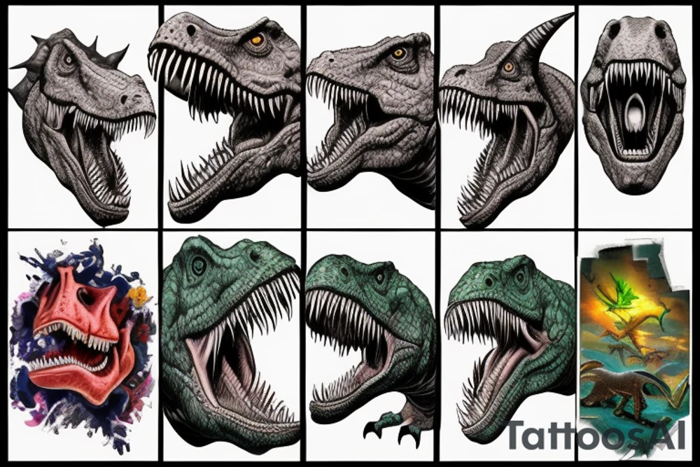 Dinosaurs and monster jam tattoo idea